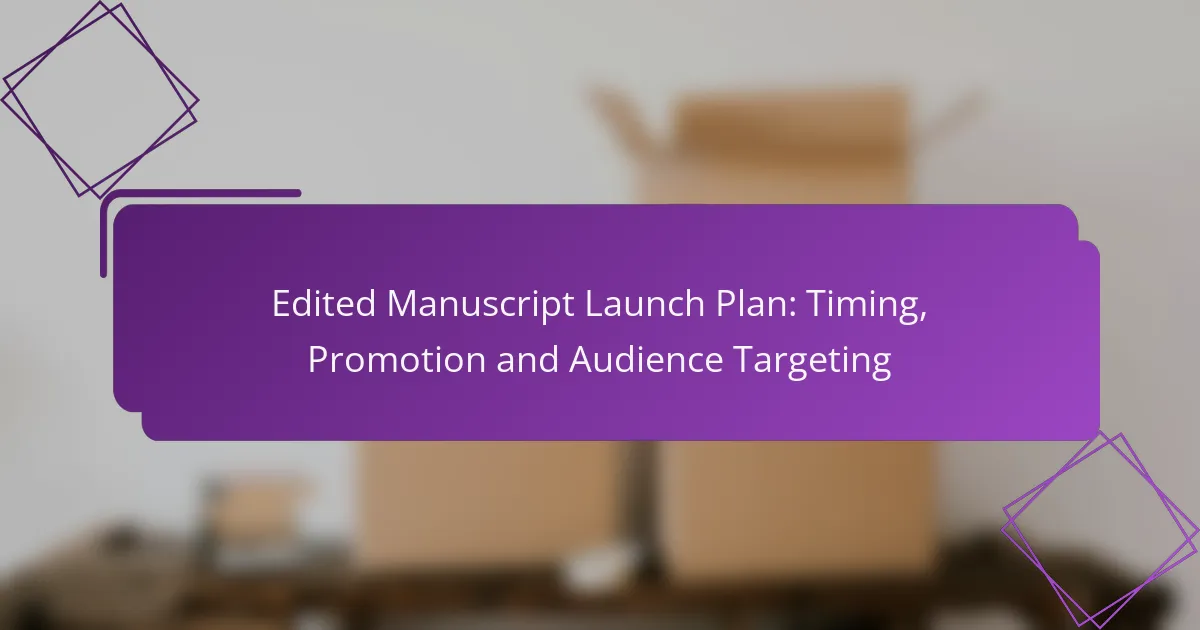 Edited Manuscript Launch Plan: Timing, Promotion and Audience Targeting