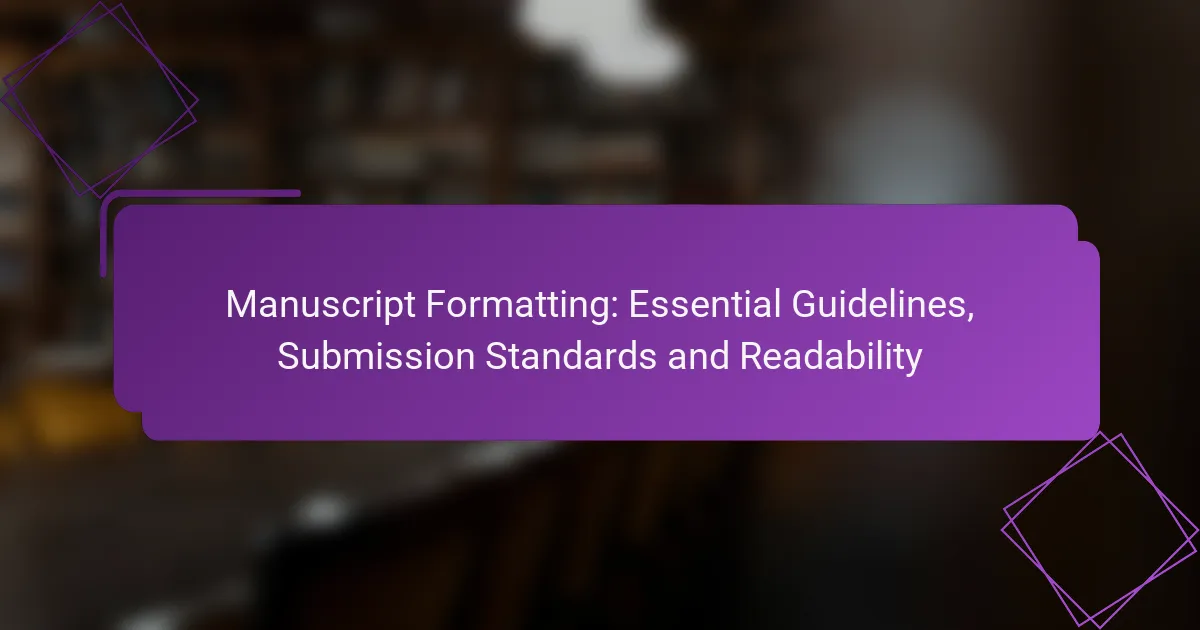 Manuscript Formatting: Essential Guidelines, Submission Standards and Readability
