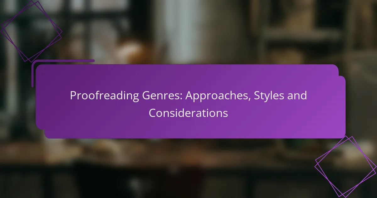 Proofreading Genres: Approaches, Styles and Considerations