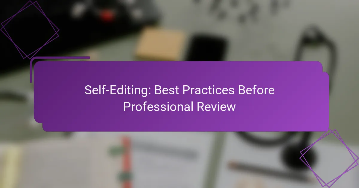 Self-Editing: Best Practices Before Professional Review