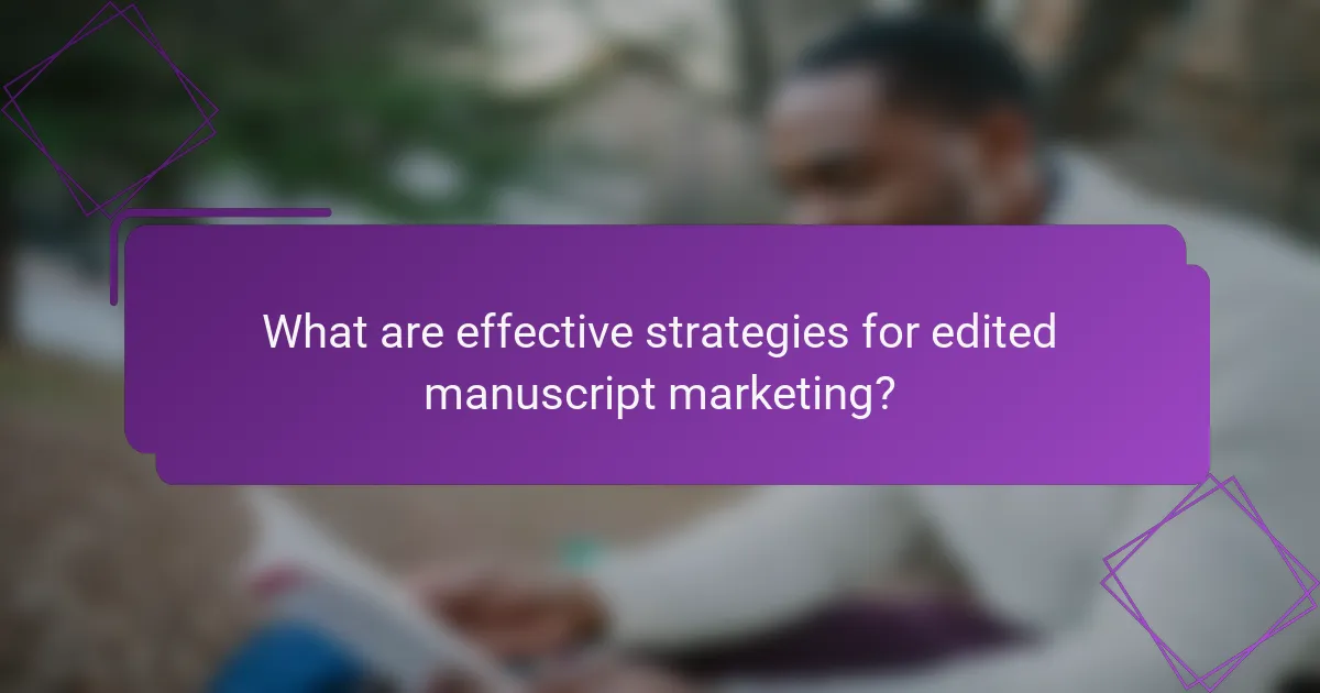 What are effective strategies for edited manuscript marketing?
