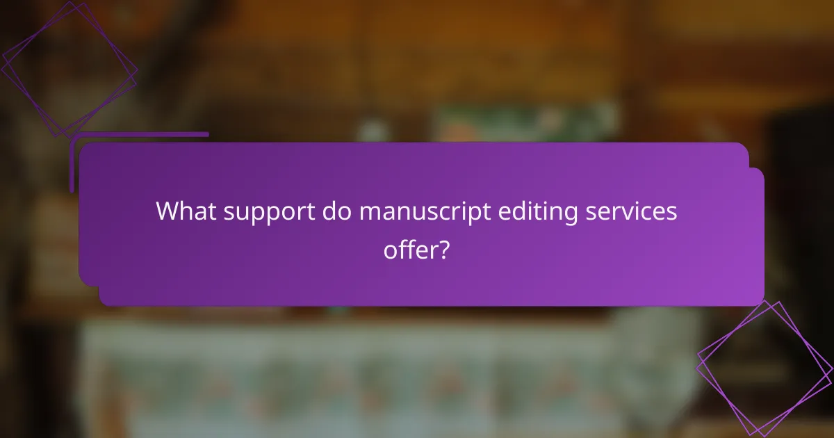 What support do manuscript editing services offer?